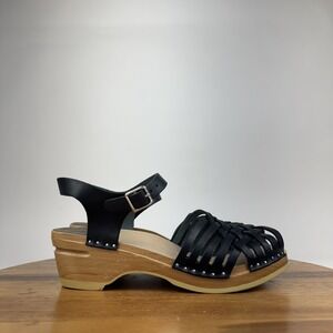 New Womens Troentorp Anna Brown Leather Strappy Clogs Sandals Size EU 39 NIB